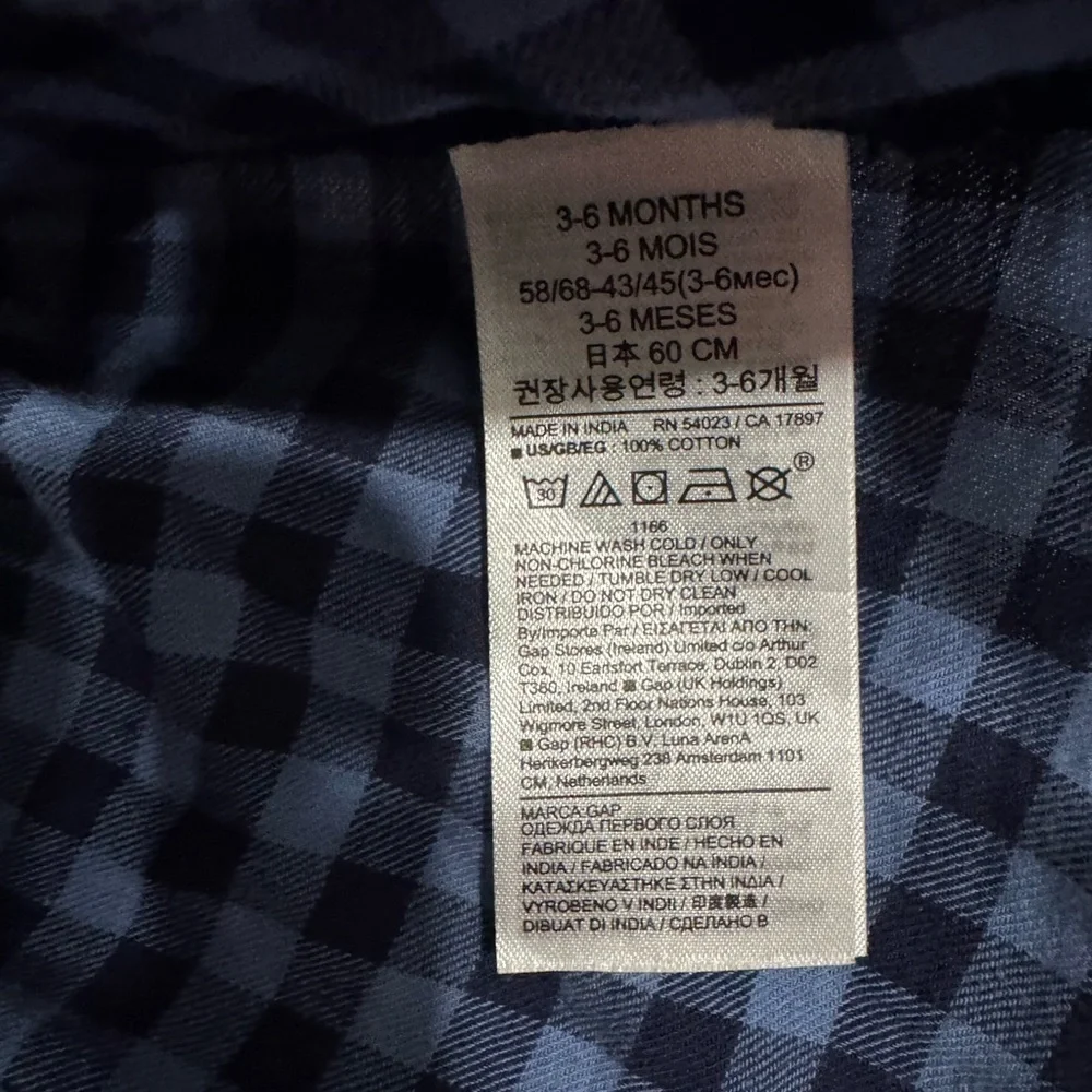 GAP Navy Plaid Baby Long Sleeve Blouse